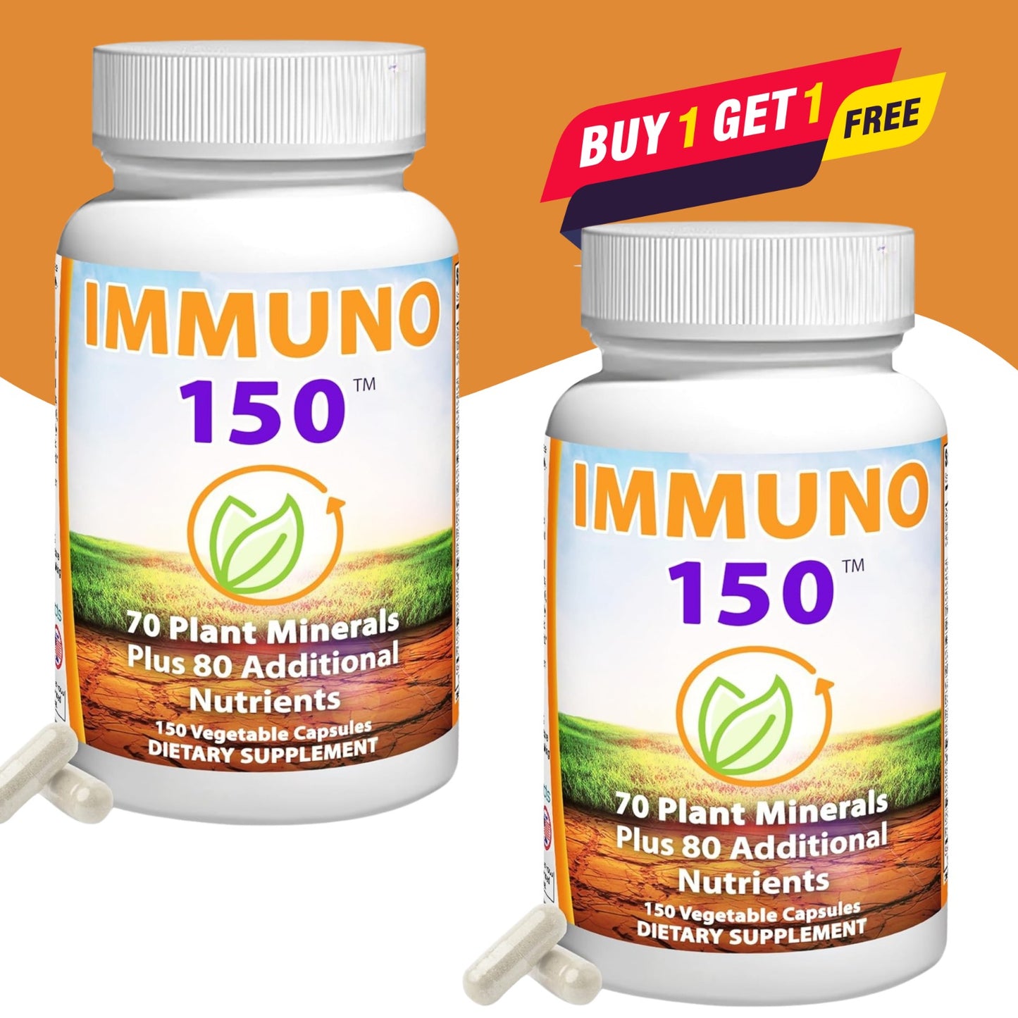 Immuno Daily Immune Support Supplement | 150 Capsule Formula